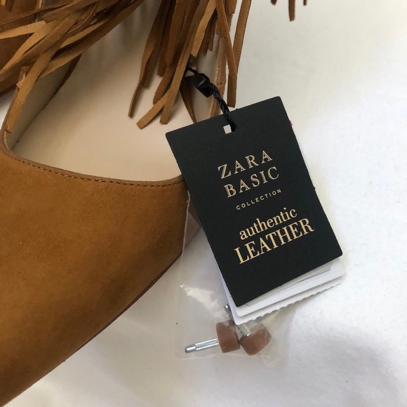 Saddle Suede Fringe Ankle Pumps - Picture 6 of 8